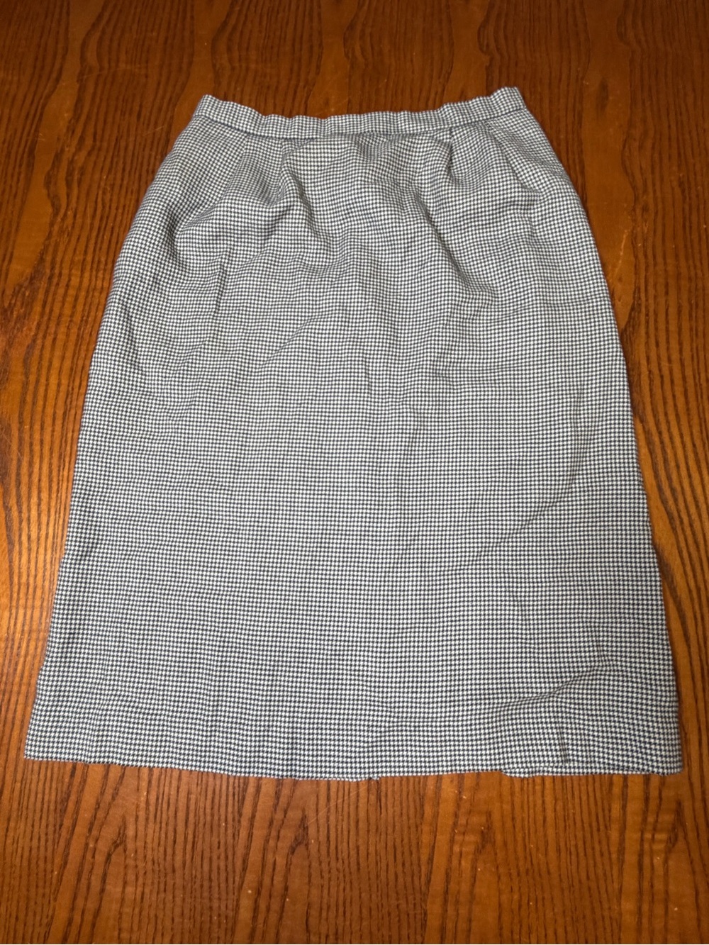 Vintage Epitome Houndstooth Pencil Skirt Size 12 Black White Made in Japan